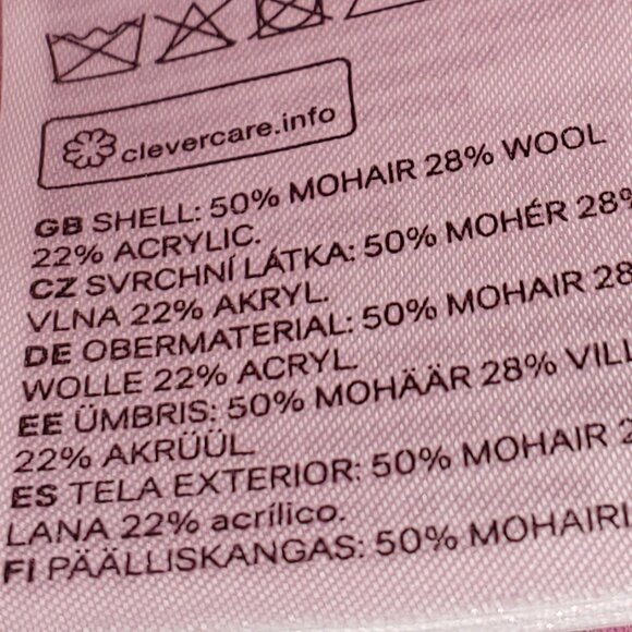 H&M Moher Wool Blend Fisherman Knit Long Sleeves Crew Neck Sweater Size S Pink - Picture 4 of 5